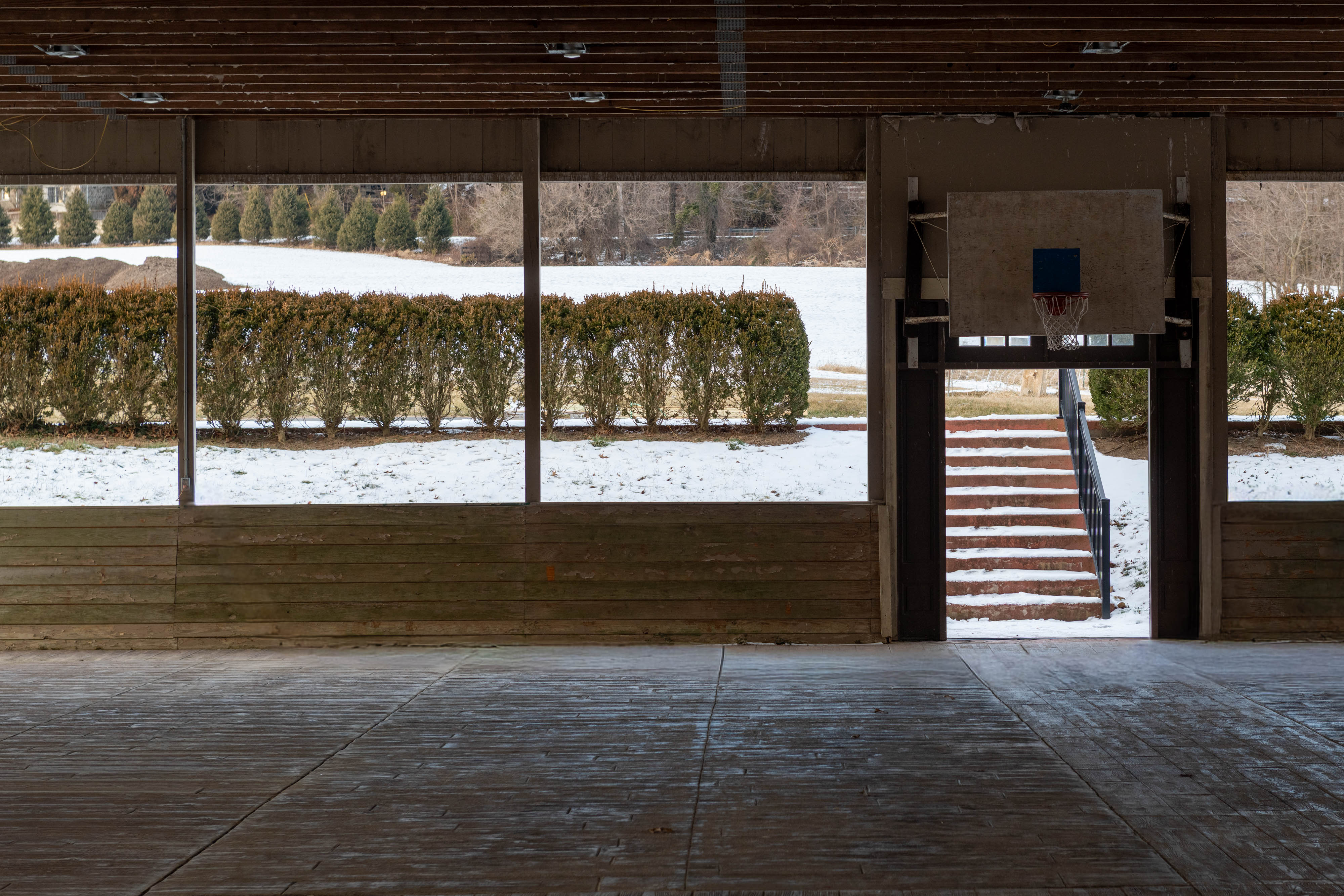15314 PRICEVILLE ROAD, SPARKS GLENCOE, MD 21152 – Spacious barn interior with long bank of windows, open floor, and staircase to the upper level